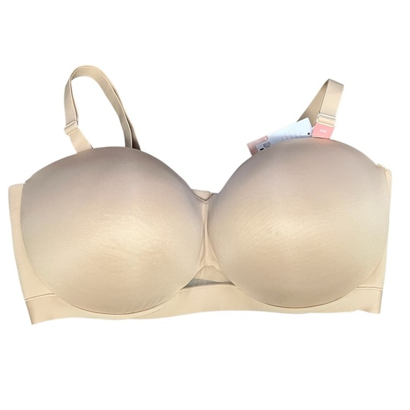 NWT Cacique Comfort Bliss Convertible Strapless To Conventional Bra Beige 44G/4D - Picture 7 of 7